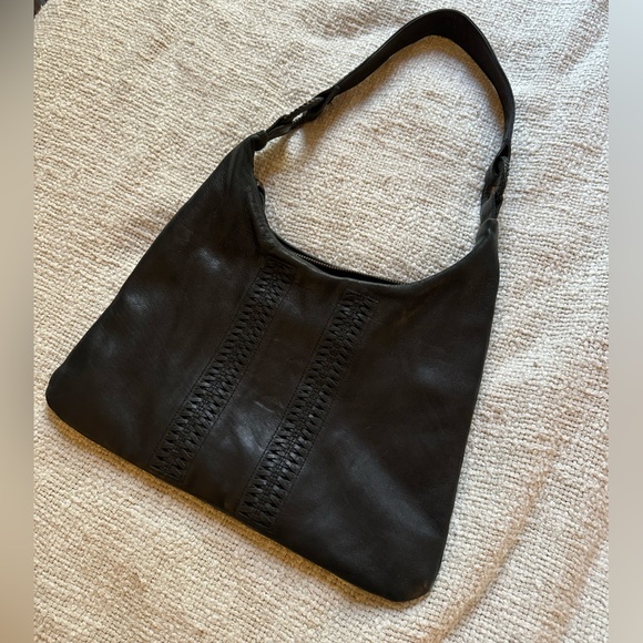 Lilla Lane Black Leather Shoulder Bag Vintage - Picture 4 of 13